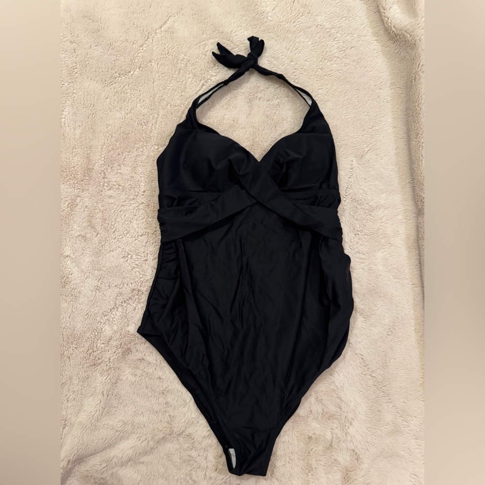 Black One Piece Maternity Swimsuit Size Small